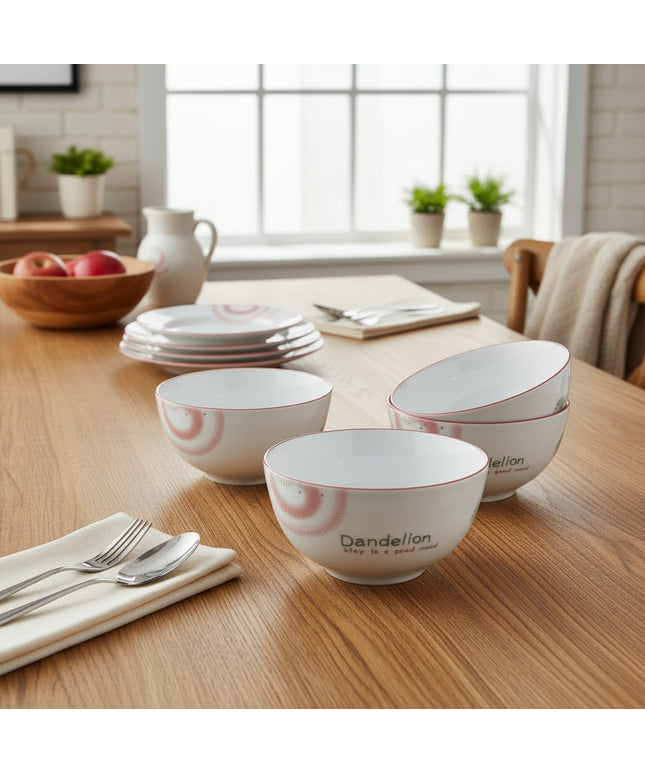 6-Pc Dandelion Print 6 inch Bowl