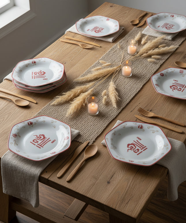 6-Pc 8 inch Hexagonal Plate