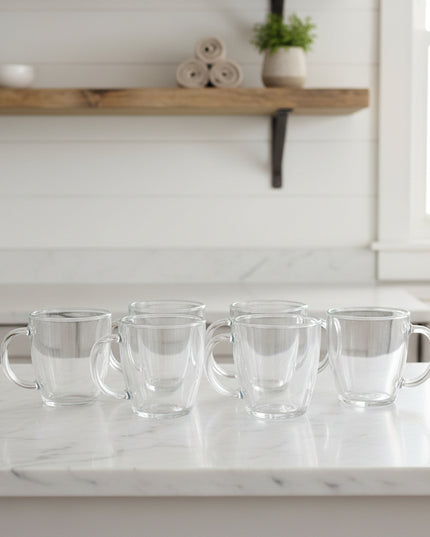 6-Pc- Double-Wall Glass Cup (388ml)