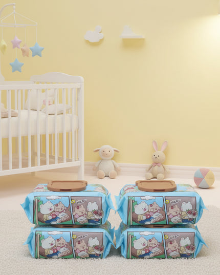 4-Pack Happy Bear Wet Wipes