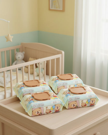 4-Pack Happy Bear Wet Wipes