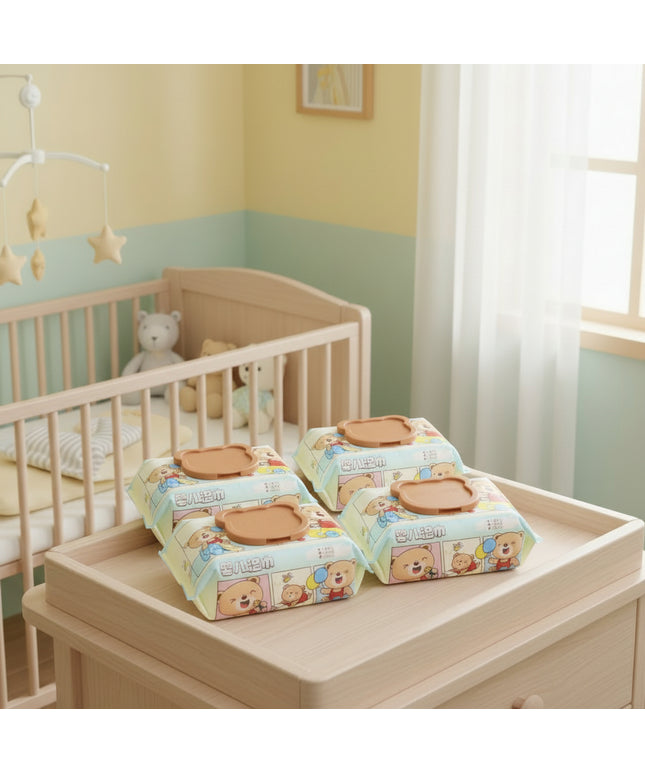 4-Pack Happy Bear Wet Wipes