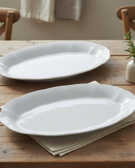 2-Pc 27cm Lotus Leaf Fish Plate