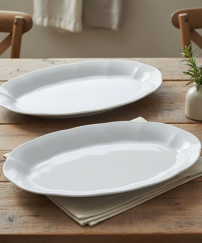 2-Pc 27cm Lotus Leaf Fish Plate
