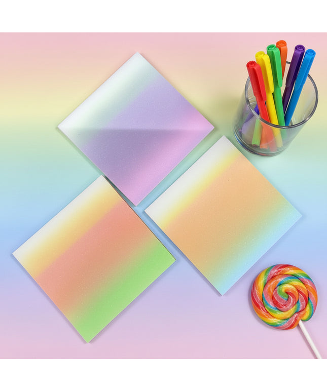 Three square filters with gradient colors on a dark background