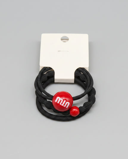 Three Red M-Bean Black Rubber Band Combination