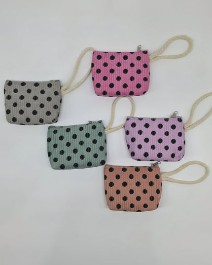 Corduroy Polka Dot Bag (portable)