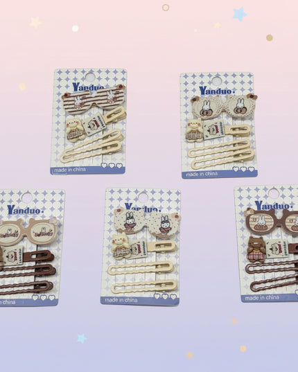 4-Pc Cute Design Metal Hair Pins