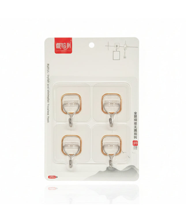 Clear Adhesive Hooks (4-Pack)