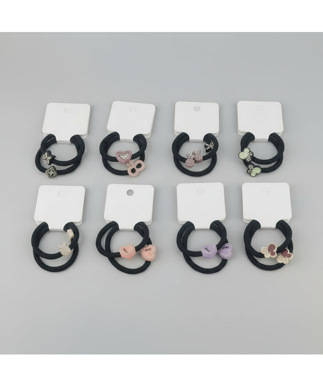 Boxed Two Micro-Inlaid Accessories Black Rubber Bands