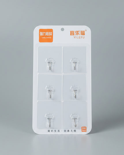 Clear Adhesive Hooks (6-Pack)