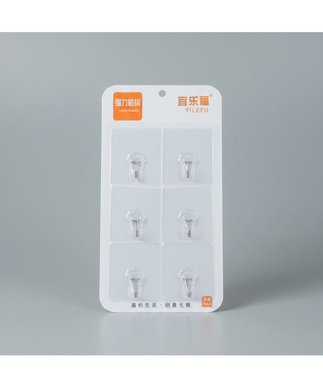 Clear Adhesive Hooks (6-Pack)