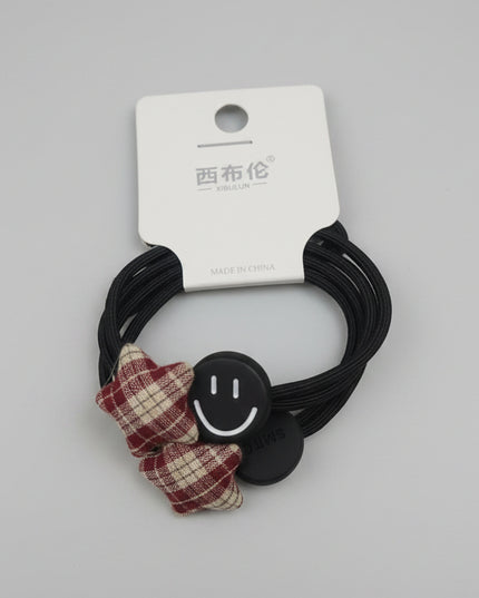 Two Smiley Face Plaid Accessory Rubber Tendons