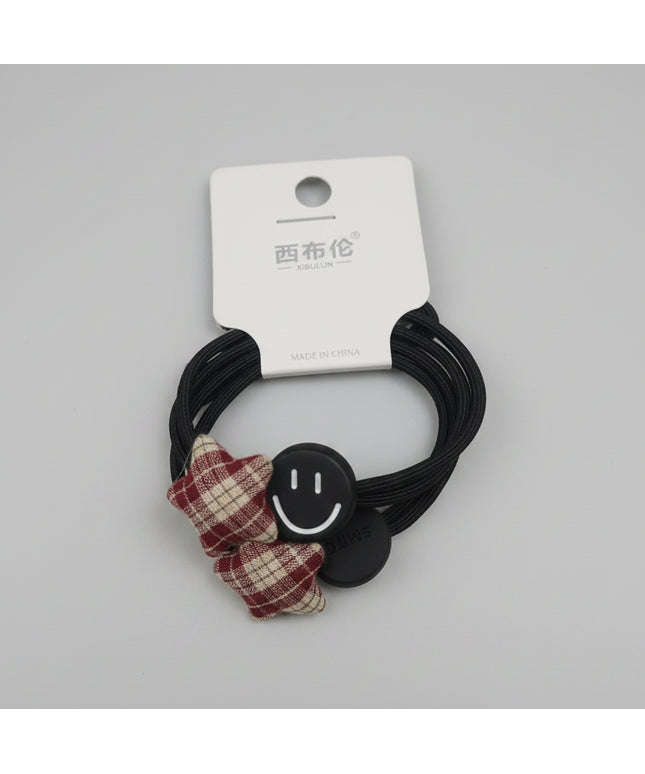 Two Smiley Face Plaid Accessory Rubber Tendons