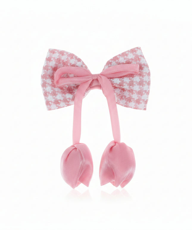 Tulip Check Bow-Tie Hair Pin