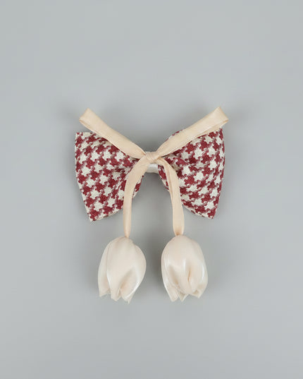 Tulip Check Bow-Tie Hair Pin