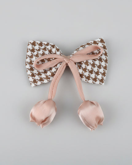 Tulip Check Bow-Tie Hair Pin