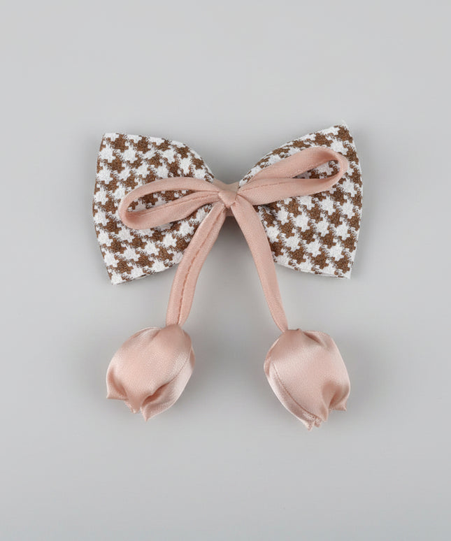 Tulip Check Bow-Tie Hair Pin