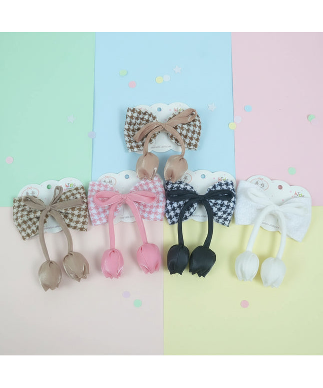 Tulip Check Bow-Tie Hair Pin