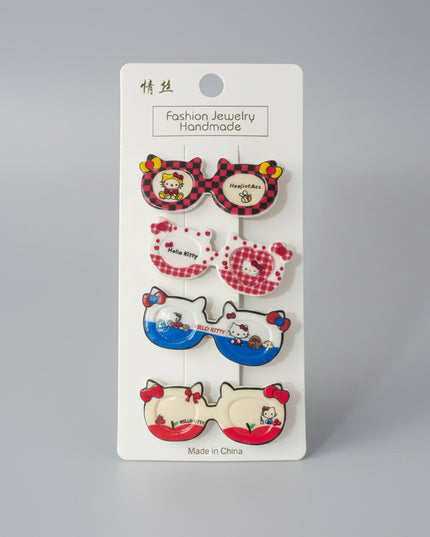 4-Pc Cartoon Printed Hair Pins
