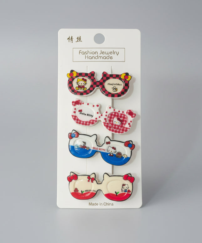 4-Pc Cartoon Printed Hair Pins