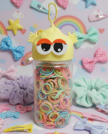 Bottle Of Elastic Ponytail Holders (100-Pcs)