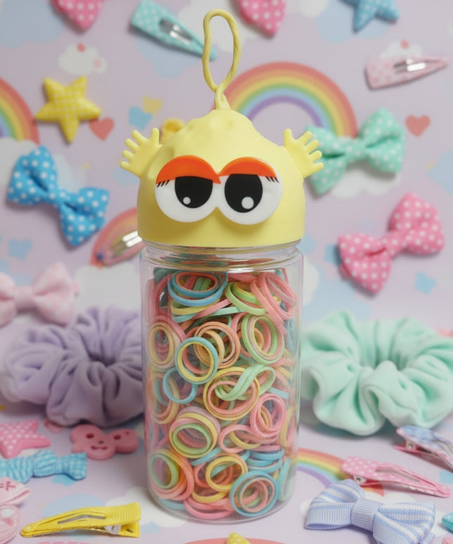 Bottle Of Elastic Ponytail Holders (100-Pcs)