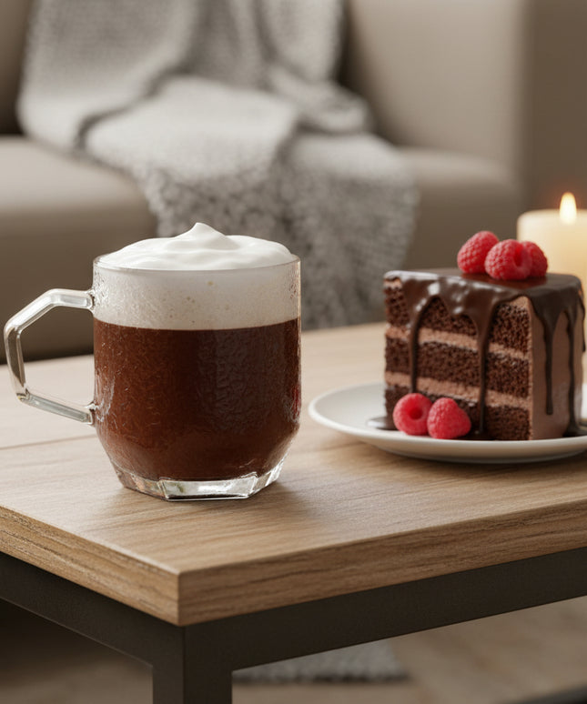 6-Pc 250ml Red Cherry Glass Mug Set