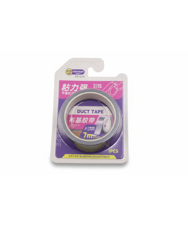 Roll of duct tape on a white background with packaging