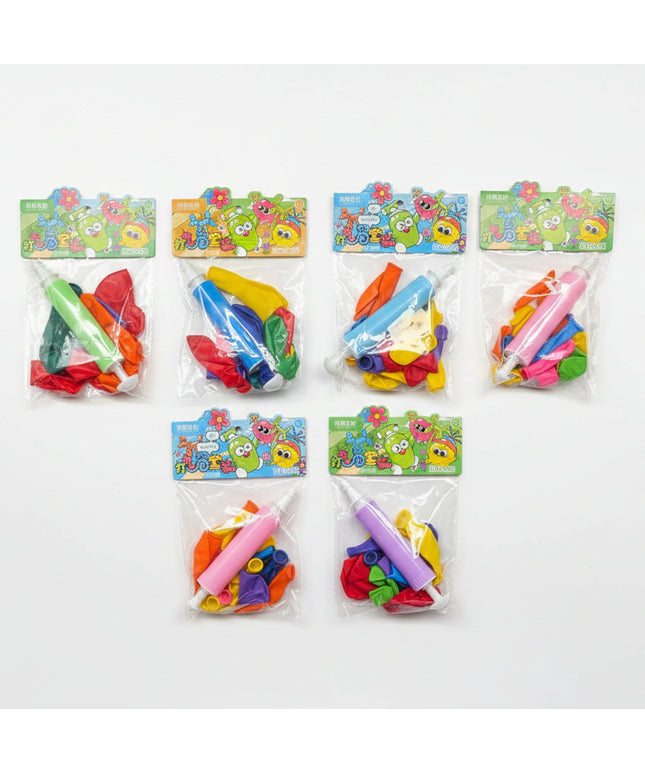 Colorful water guns in clear packaging on a black background