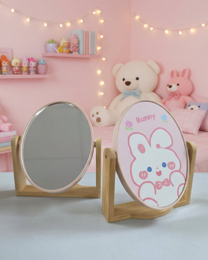 Bamboo Oval Tabletop Mirror