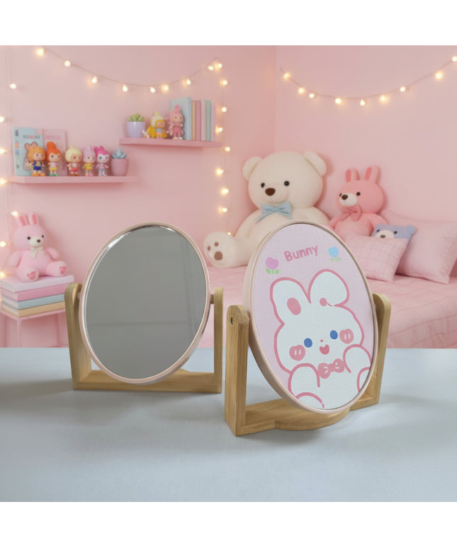 Bamboo Oval Tabletop Mirror