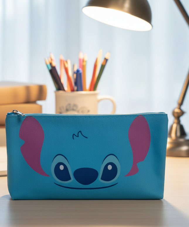 Canvas Cartoon Flat Pencil Bag