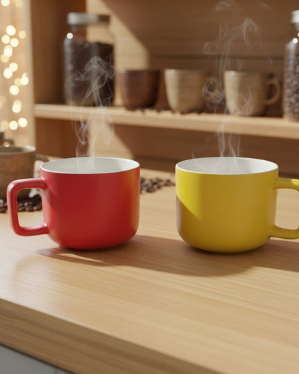 6-Pc Sunshine Color Glaze Ceramic Cup