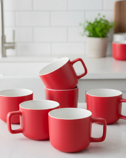 6-Pc Sunshine Color Glaze Ceramic Cup