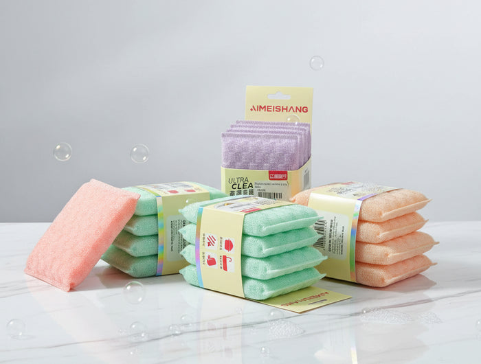Stack of colorful paper towels on a black background