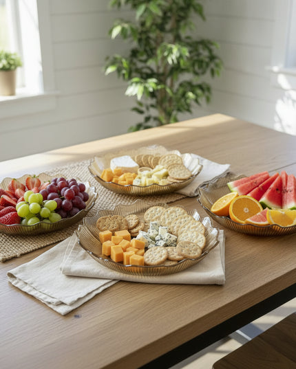 3-Pc Lotus Serving Platter