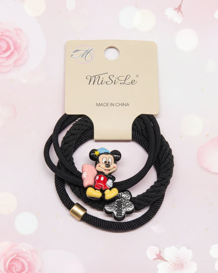 3-Pc Mickey Flower Accessories Ponytail Holders