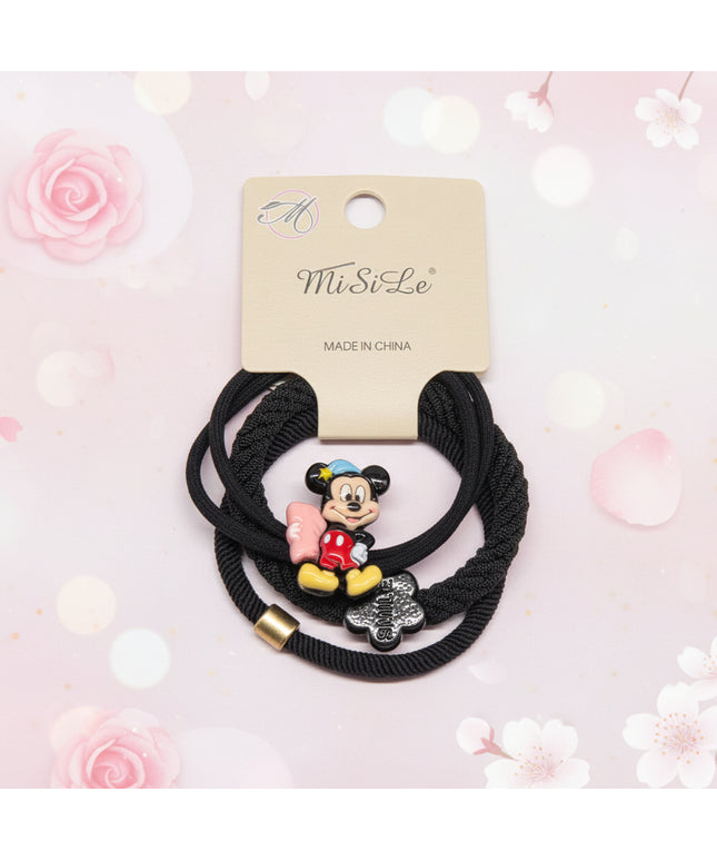 3-Pc Mickey Flower Accessories Ponytail Holders