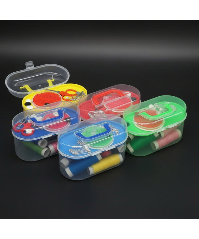 Set of colorful fishing lures in transparent containers on a black background