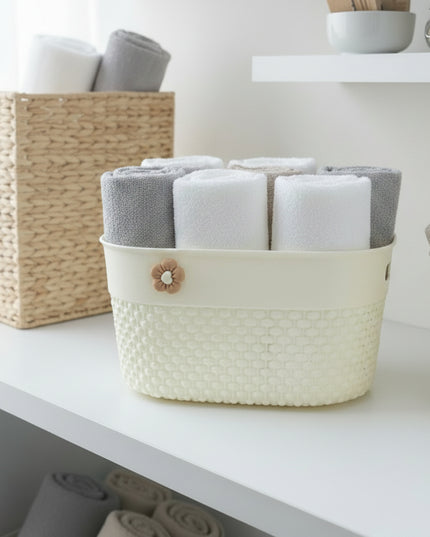 3-Pc Rattan-Look Rectangular Storage Basket