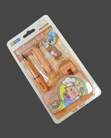 Brown Bear 4in1 Retractable Eraser Set